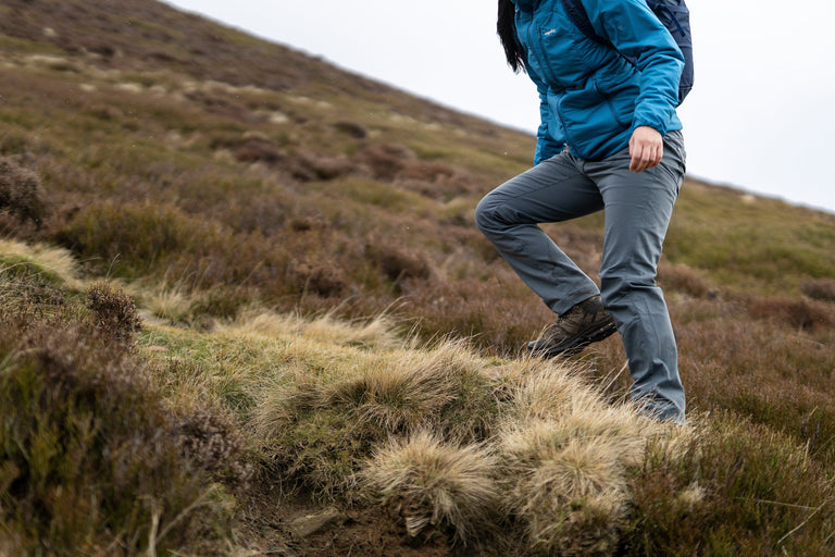 alpkit skarven womens trousers in grey - action