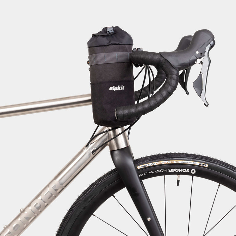 alpkit stem cell 1.5L bike packing bag in panther black