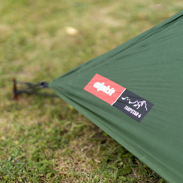 alpkit tarpstar 2 trekking pole tent tarp tent logo - closed