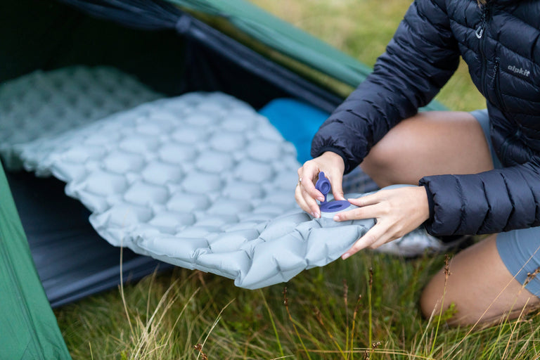 alpkit cloud base sleeping mat - action