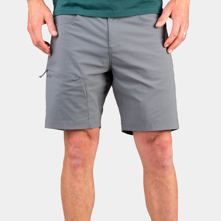 alpkit teleki mens shorts in steel grey - closed