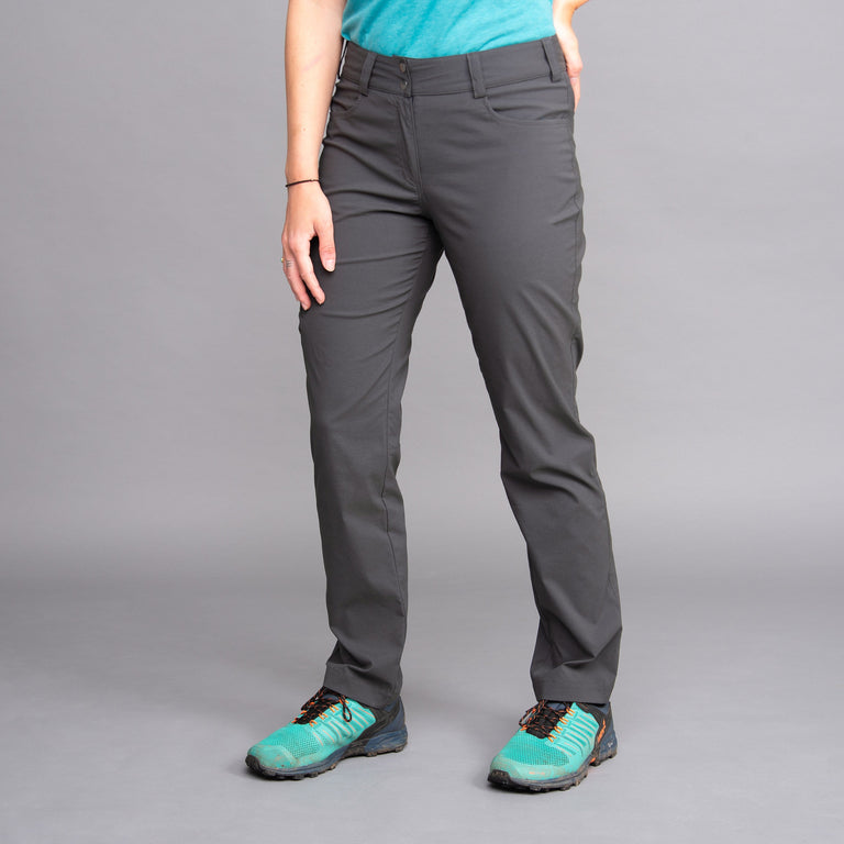 womens teleki pant trouser in tarmac front - closed