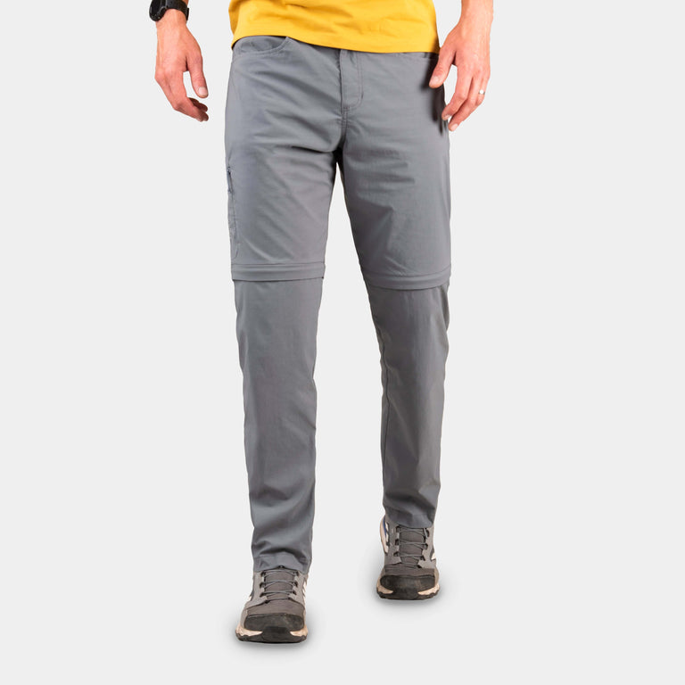 alpkit mens teleki zip off trousers in steel grey