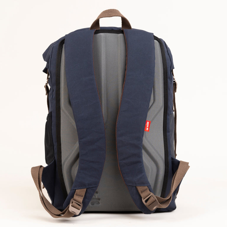 alpkit tyrol backpack in navy blue straps - closed