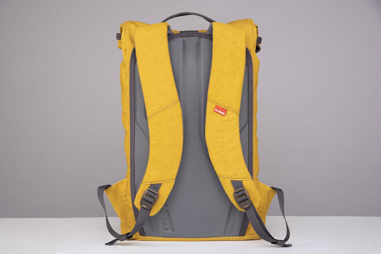 Alpkit tyrol wax cotton pack in mustard rear - closed