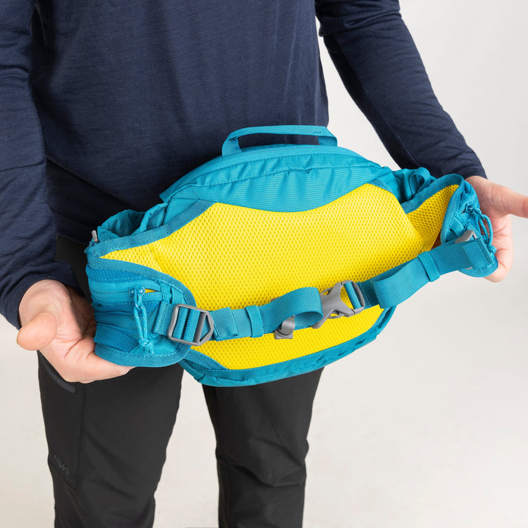 alpkit vora 6l bum bag hip pack in teal mesh