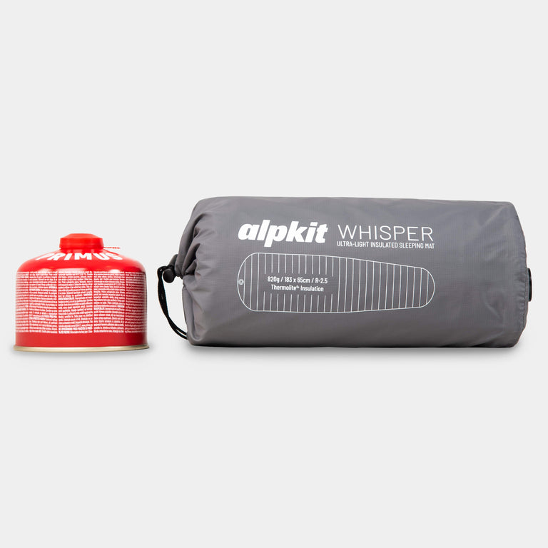 alpkit whisper sleeping mat in grey aize comparison