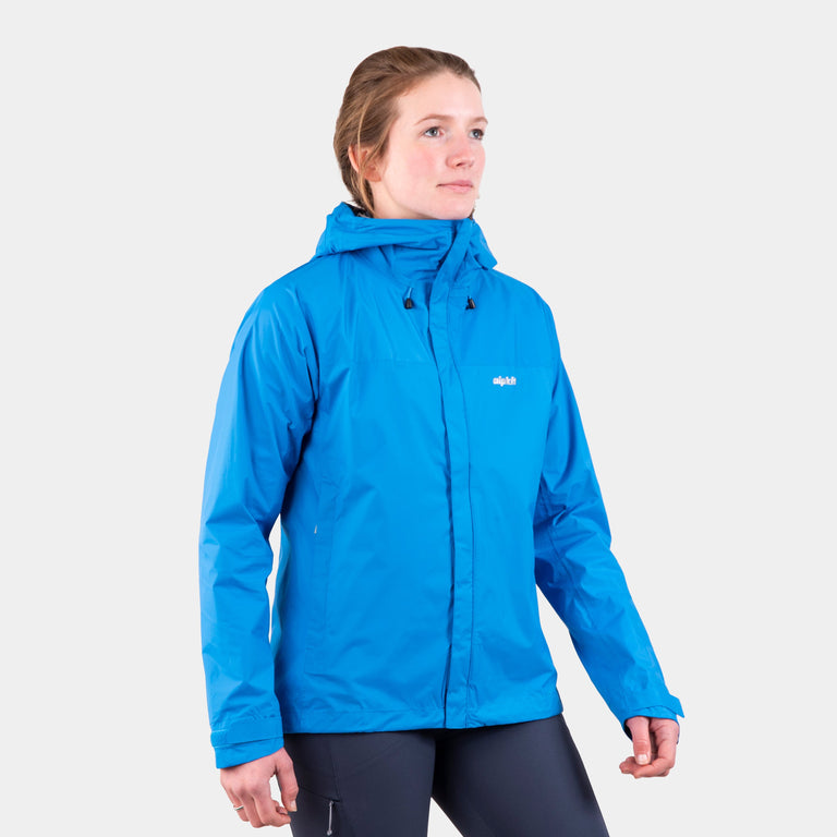 alpkit womens Atalanta waterproof jacket in lego blue