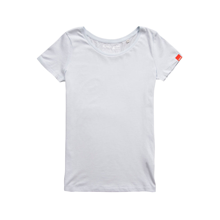 womens blank canvas tee in light grey - closed