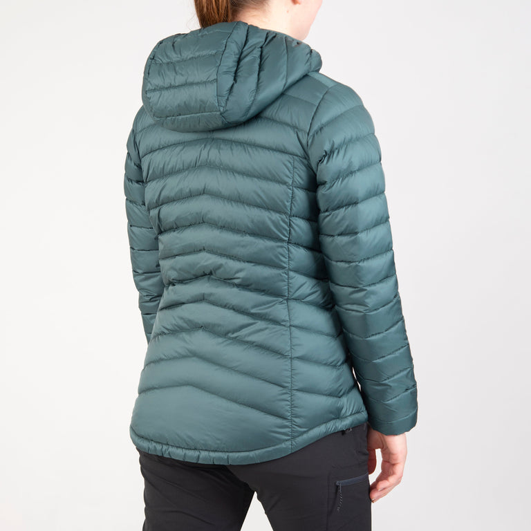 alpkit womens filoment hoody in forest green back - closed