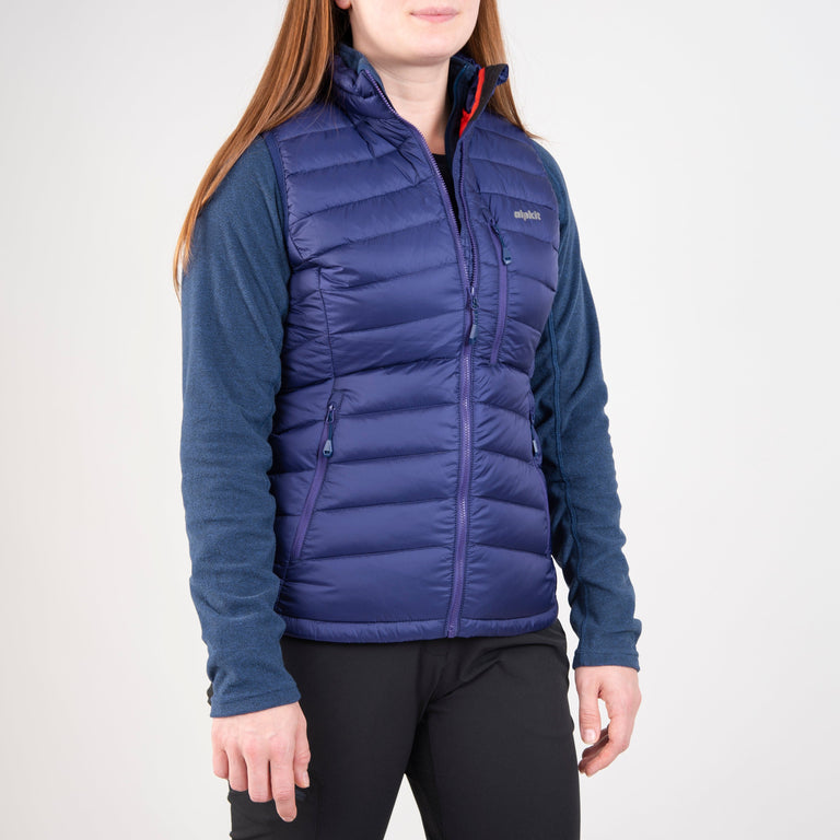 alpkit womens filoment vest down gilet in nightshade blue front