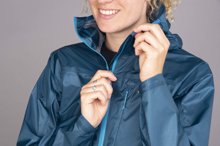 Alpkit womens Gravitas waterproof jacket in reef zip