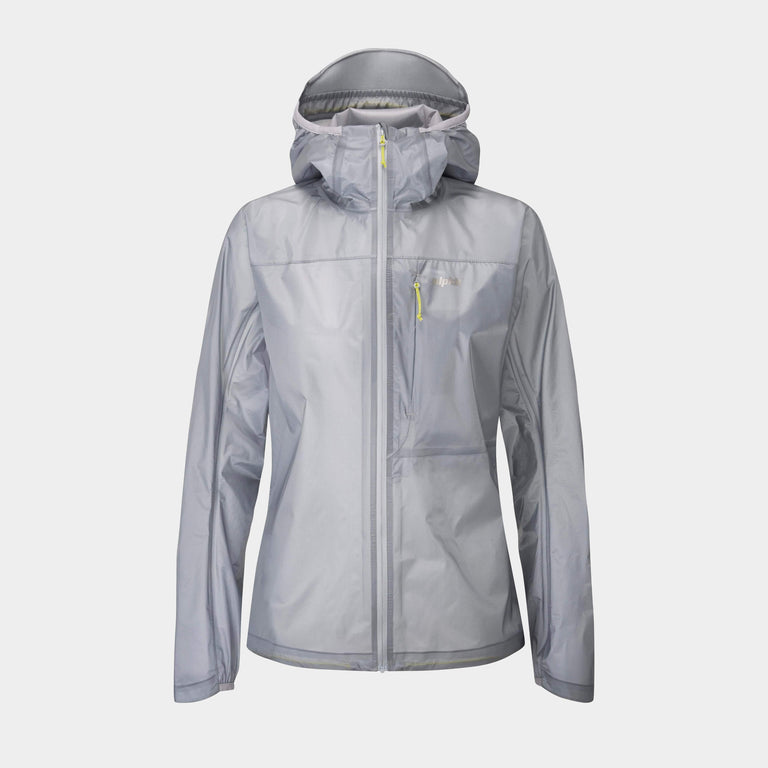 Alpkit women's Gravitas ultralight waterproof jacket in Mercury grey - closed