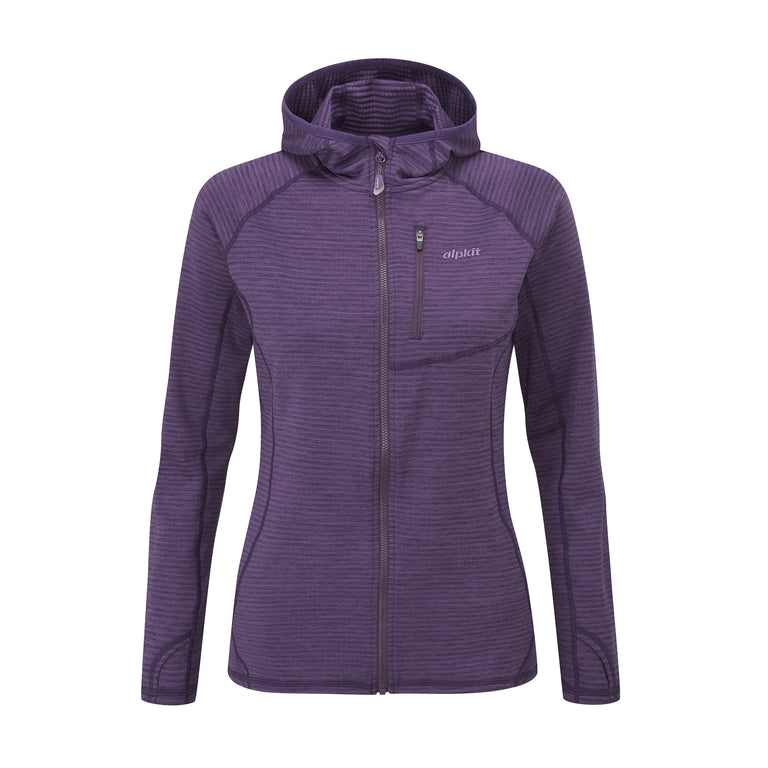 womens griffon fleece in plum - closed