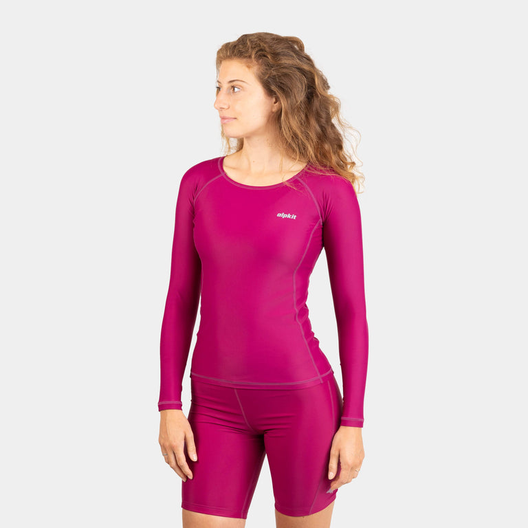 alpkit hurley womens swimming top in vino purple