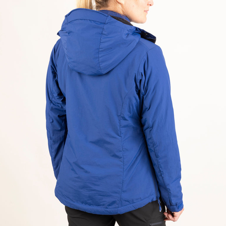 Alpkit women's Jura Mountain Smock weatherproof jacket in nemo blue back