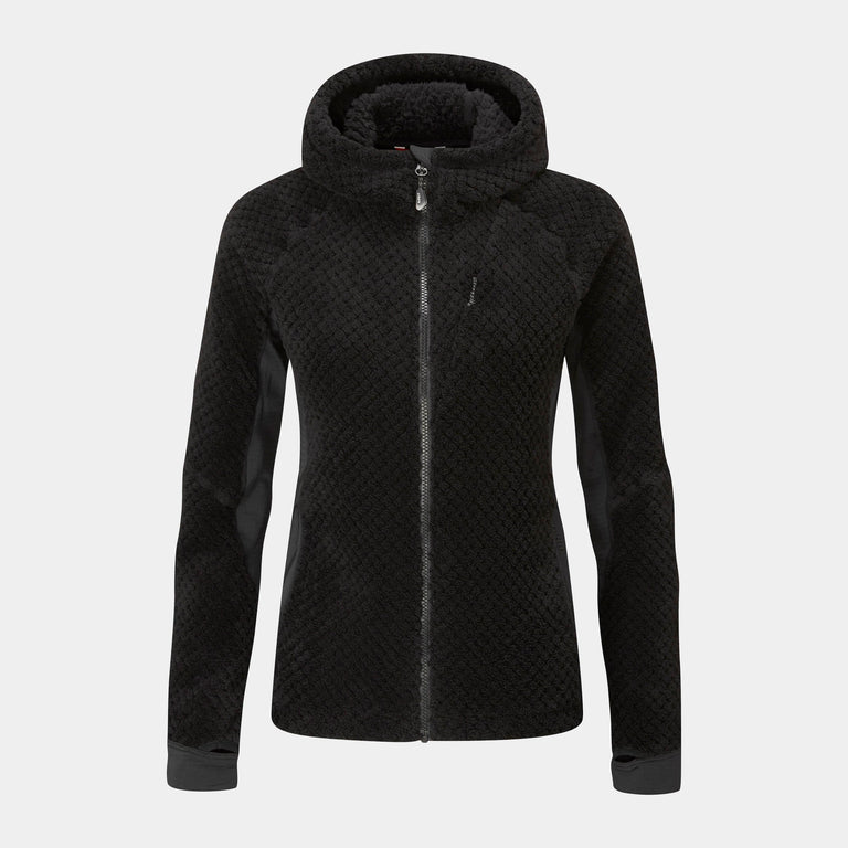 alpkit womens keeshond hooded fleece in black