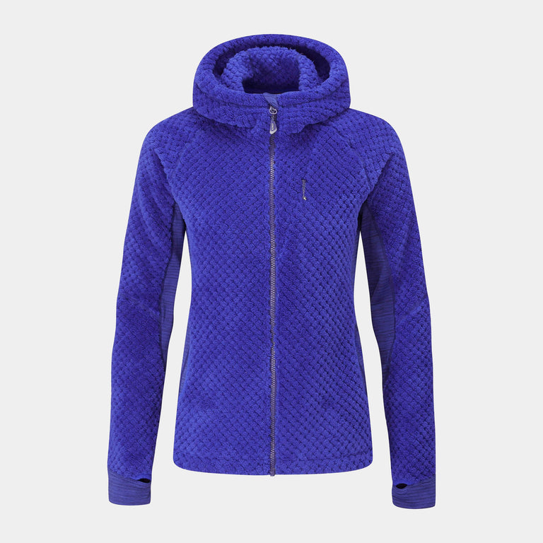 alpkit keeshond womens fleece in blue - closed