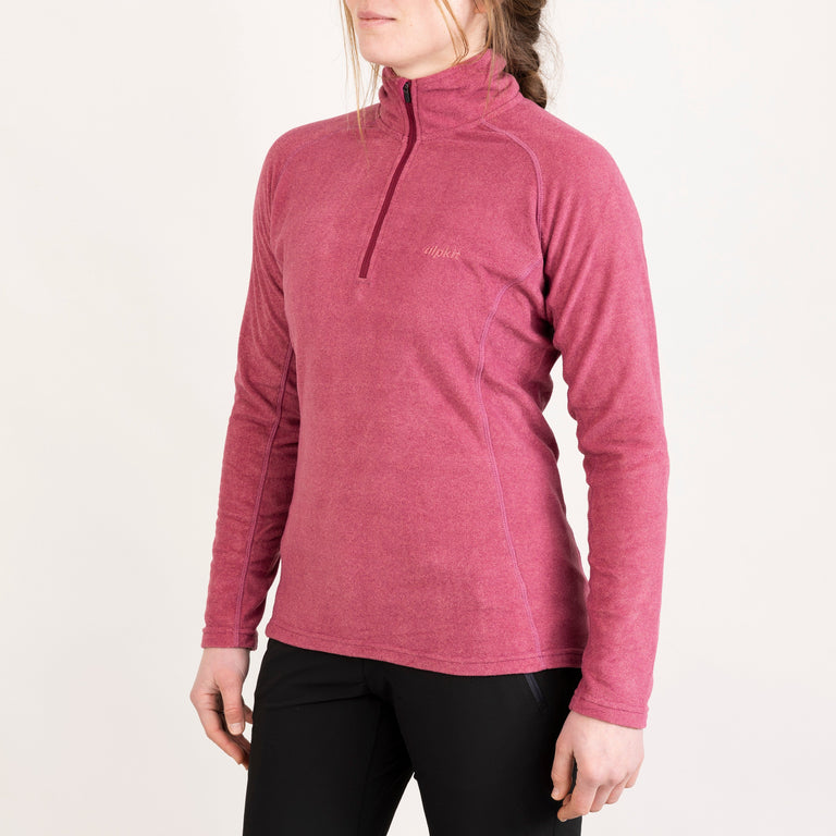 alpkit womens kelpie fleece in rose pink front