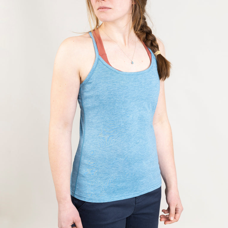 alpkit womens korri camisole in easy blue front