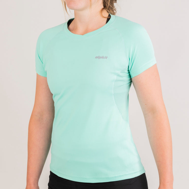 womens Alpkit Koulin trail short sleeve baselayer in mint front