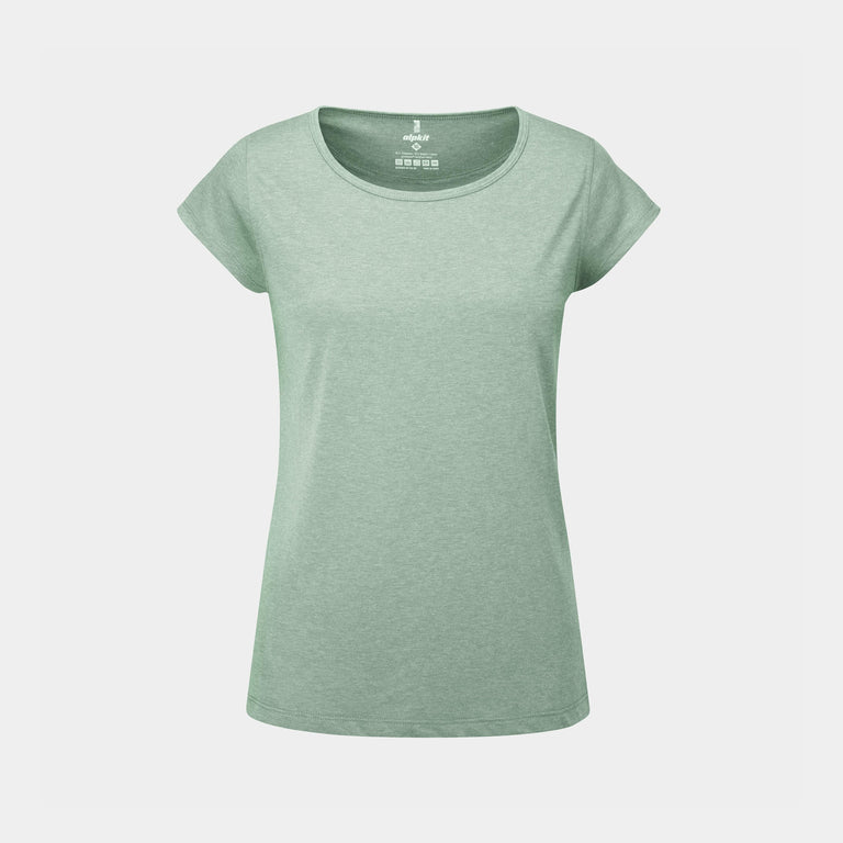 womens Alpkit picu tee in lichen - closed