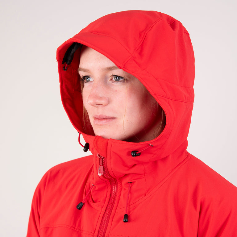 alpkit womens resolute softshell jacket in memo blue inside pocket