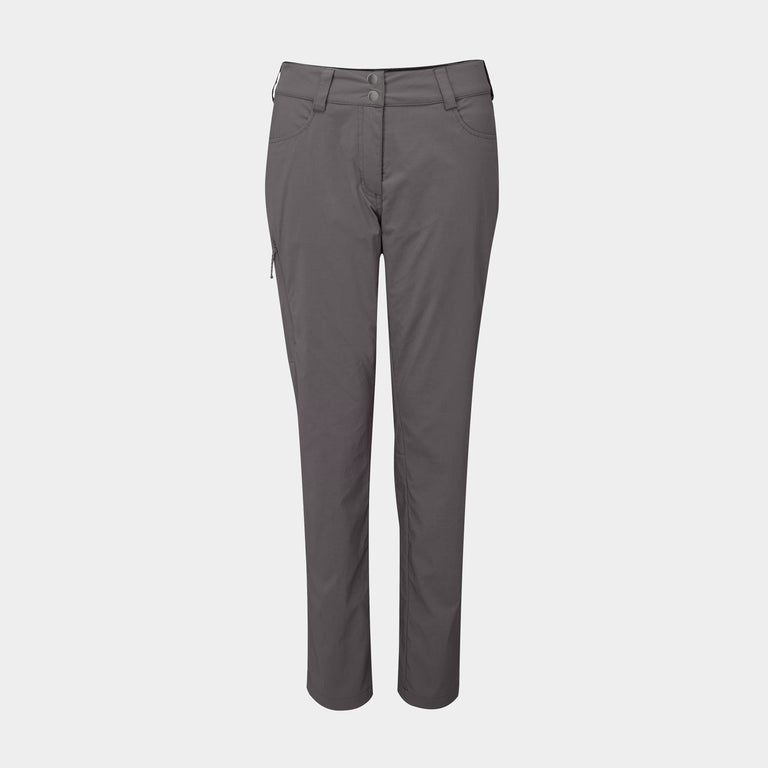 alpkit womens teleki pants in tarmac grey - closed