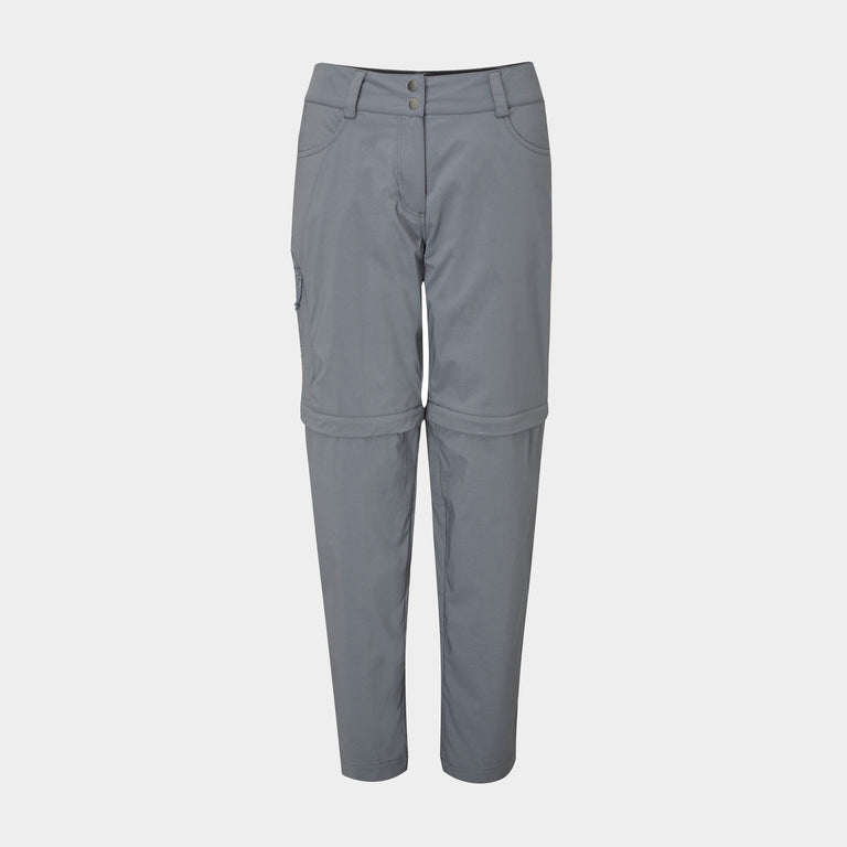 alpkit womens teleki zip off trousers in steel grey