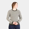 alpkit womens trypan wool jumper in forest green - closed