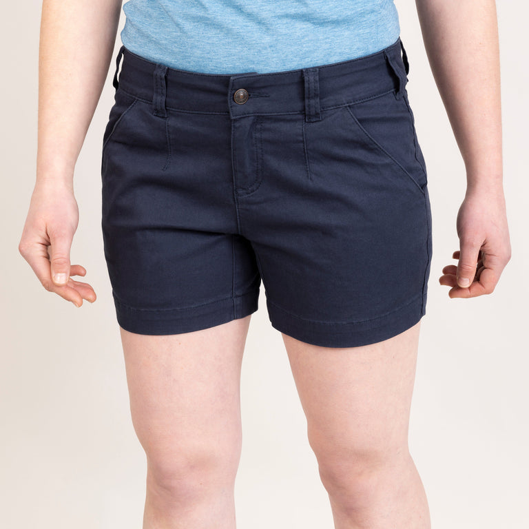 alpkit womens werk shorts in outer space blue front