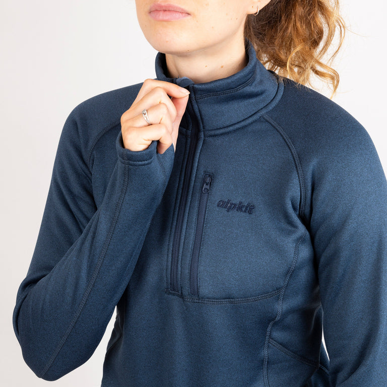 alpkit womens Yakutia fleece in outer space blue collar