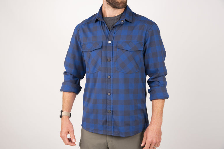 alpkit mens woodsmoke shirt front - closed