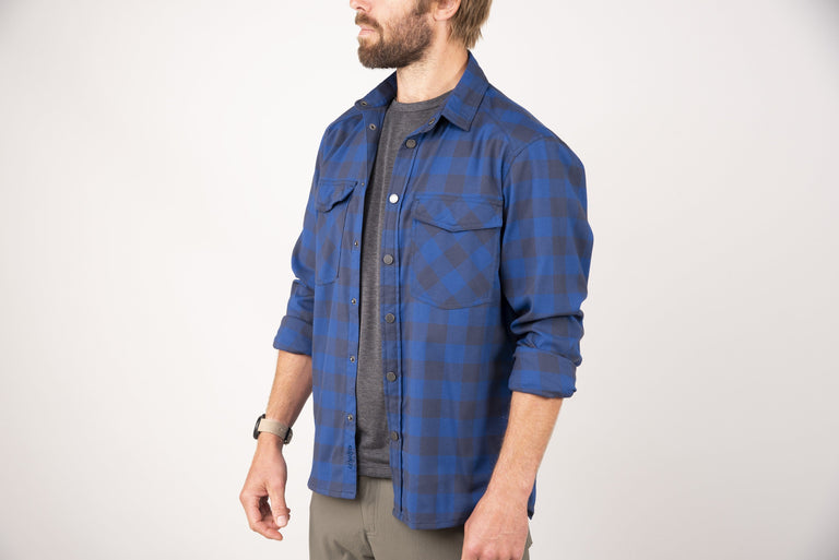 alpkit mens woodsmoke shirt open - closed